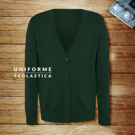 Cardigan verde ragazza - Questo cardigan è la scelta ideale per le ragazze che desiderano sentirsi a proprio agio, sicure di sé e sempre alla moda, sia a scuola che durante il loro tempo libero.