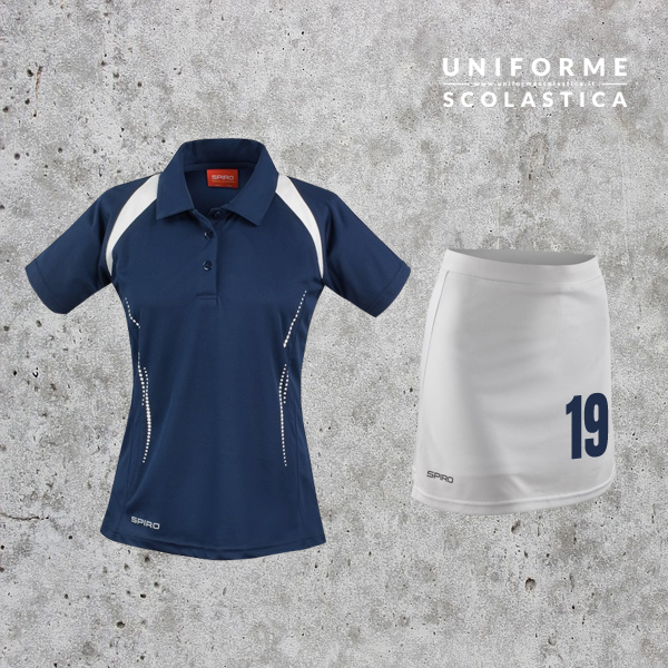 Divisa Hockey su prato Blu Bianco - Divisa Hockey su prato Blu e bianco. Il tessuto a rapida asciugatura mantiene la pelle fresca e asciutta, assicurando comfort durante l'attività fisica. Tessuto COOL-DRY.