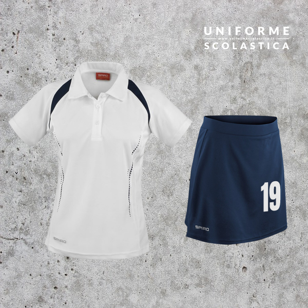 Divisa Hockey su prato Bianco e Blu. - Divisa Hockey su prato Bianco e Blu. La nostra polo leggera ad alte prestazioni è progettata per offrire comfort e traspirabilità durante la pratica dell'hockey. 