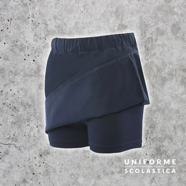 Gonna pantalone sportiva - Gonna pantalone sportiva di alta qualità in tessuto tecnico per garantire elasticità, comfort e resistenza nel tempo. Disponibile in un elegante blu navy.